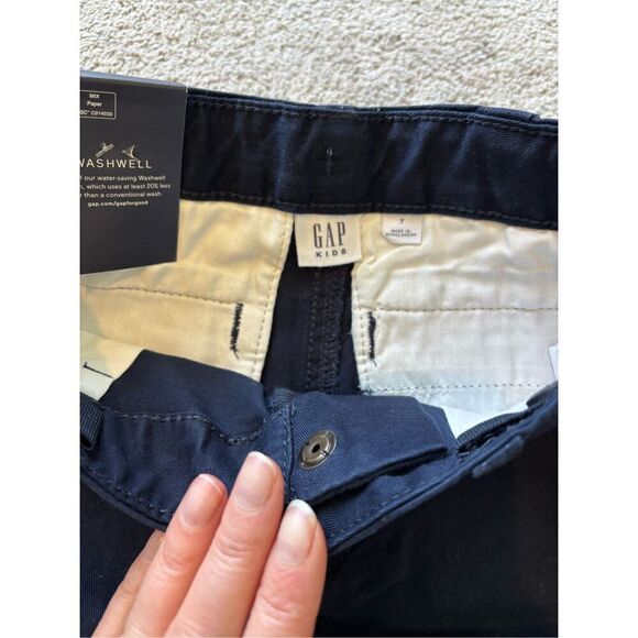 NWT Gap Kids Khaki Shorts with Washwell - Blue Galaxy, Sz 7 $38 B43 - Picture 2 of 6